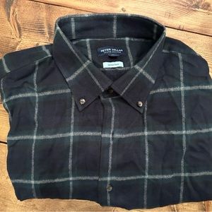 Peter Millar Crown Crafted Men's Japanese Flannel Sport Shirt - XL